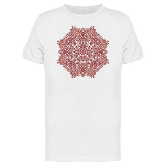 Red And White Complex Mandala Tee Men's -Image by Shutterstock