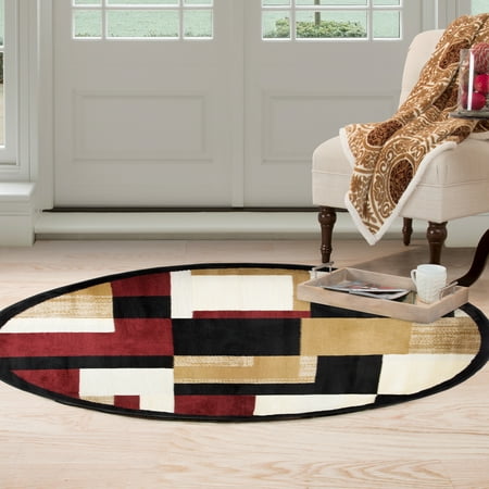 Round Area Rug 5 Foot Stain Resistant Circle With Contemporary Round Area Rug 5 Foot Stain Resistant Circle With Contemporary Block Design By Somerset