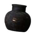 thumbnail image 3 of kowaku Rustic Ceramic Vase Wabi Table Centerpiece Office Farmhouse Flower Vase Black 15x15x14cm, 3 of 8