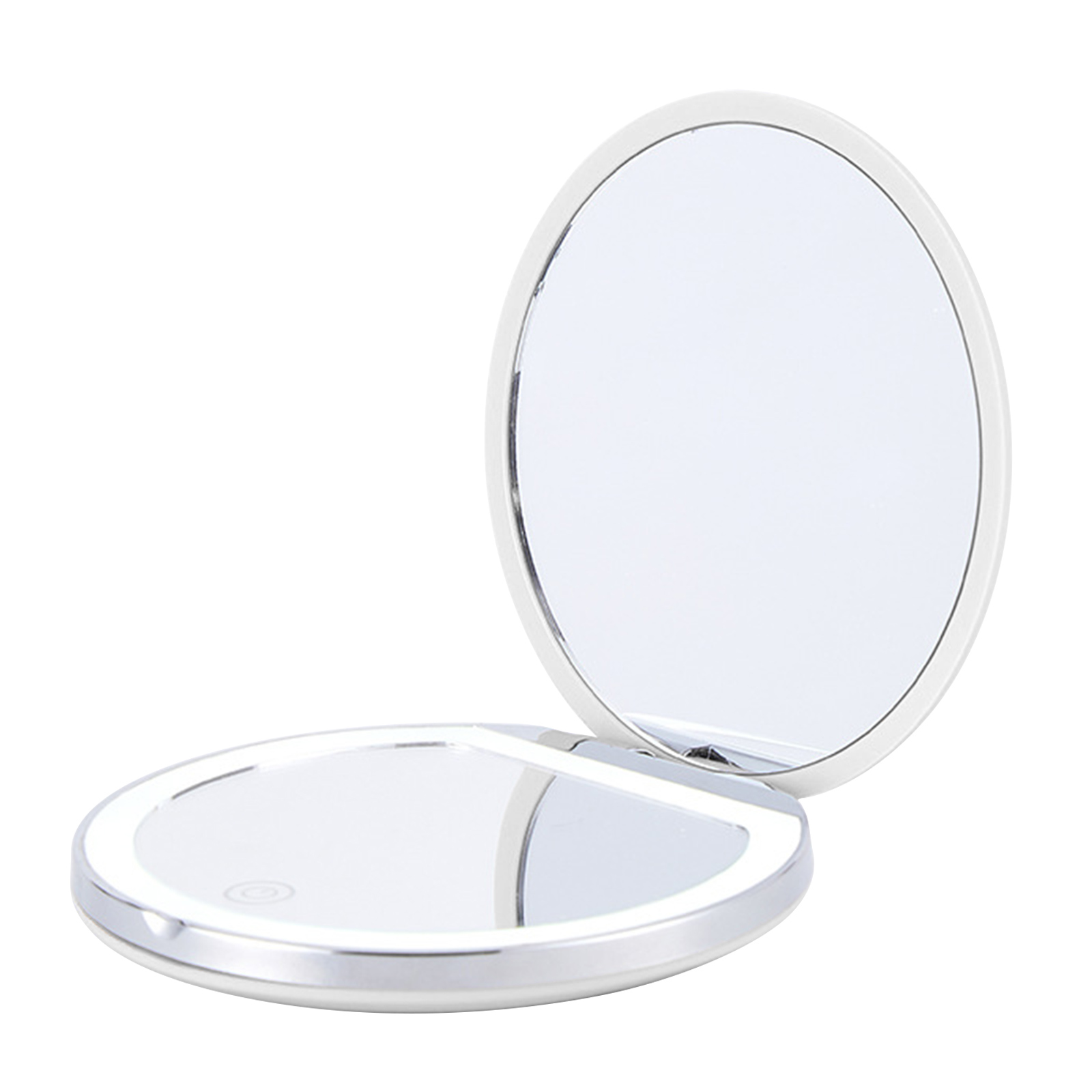 Mini Portable Folding Travel Mirror LED Light Makeup Mirror Compact