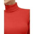 thumbnail image 4 of J. METHOD Women's Light Weight Basic Long Sleeve Turtleneck Knit Ribbed Shirt Sweater Mock Neck Top NEWT88 Rust 2XL, 4 of 6