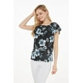 thumbnail image 2 of Women's Hawaiian Off-Shoulder Ruffle Muumuu Top in Midnight Bloom L, 2 of 5