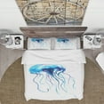 thumbnail image 2 of Designart 'Large Light Blue Jellyfish - Animal Duvet Cover Set, 2 of 4