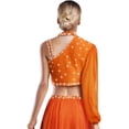 thumbnail image 2 of iiniim Women Shiny Rhinestone Dance Top Ballet Dance Adult Contemporary Shiny Crop Tops Orange XL, 2 of 5