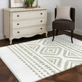 thumbnail image 4 of Boho Sage Green Geometric Area Rug 3x5 FT, Non Slip Entryway Bedside Carpet, Vintage Southwestern Stripes Washable Soft Floor Carpet Indoor Mat Non-Shedding Throw Rug for Dorm Kitchen Home Office, 4 of 9
