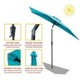 thumbnail image 3 of FLAME&SHADE 9 ft Half Round Outdoor Market Patio Table Umbrella with Tilt for Wall Balcony, Aqua Blue, 3 of 7