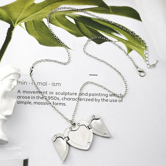 KALLORY Memorial Photo Locket Necklace for Women, 1 Set Delicate Photo Storage Pendant Jewelry