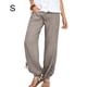 thumbnail image 2 of Qarigey Pantalones de lino sueltos casuales para mujer Pantalones de yoga deportivos de color sólido Prendas para la parte inferior del cuerpo, 2 of 5