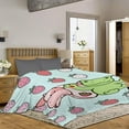 thumbnail image 2 of Strawberry Cow Spring Frog Flannel Blanket Decor Soft Cozy Warm Fluffy Blanket for Bed Couch Travel Beach 50x40 inch for Kids, 2 of 6