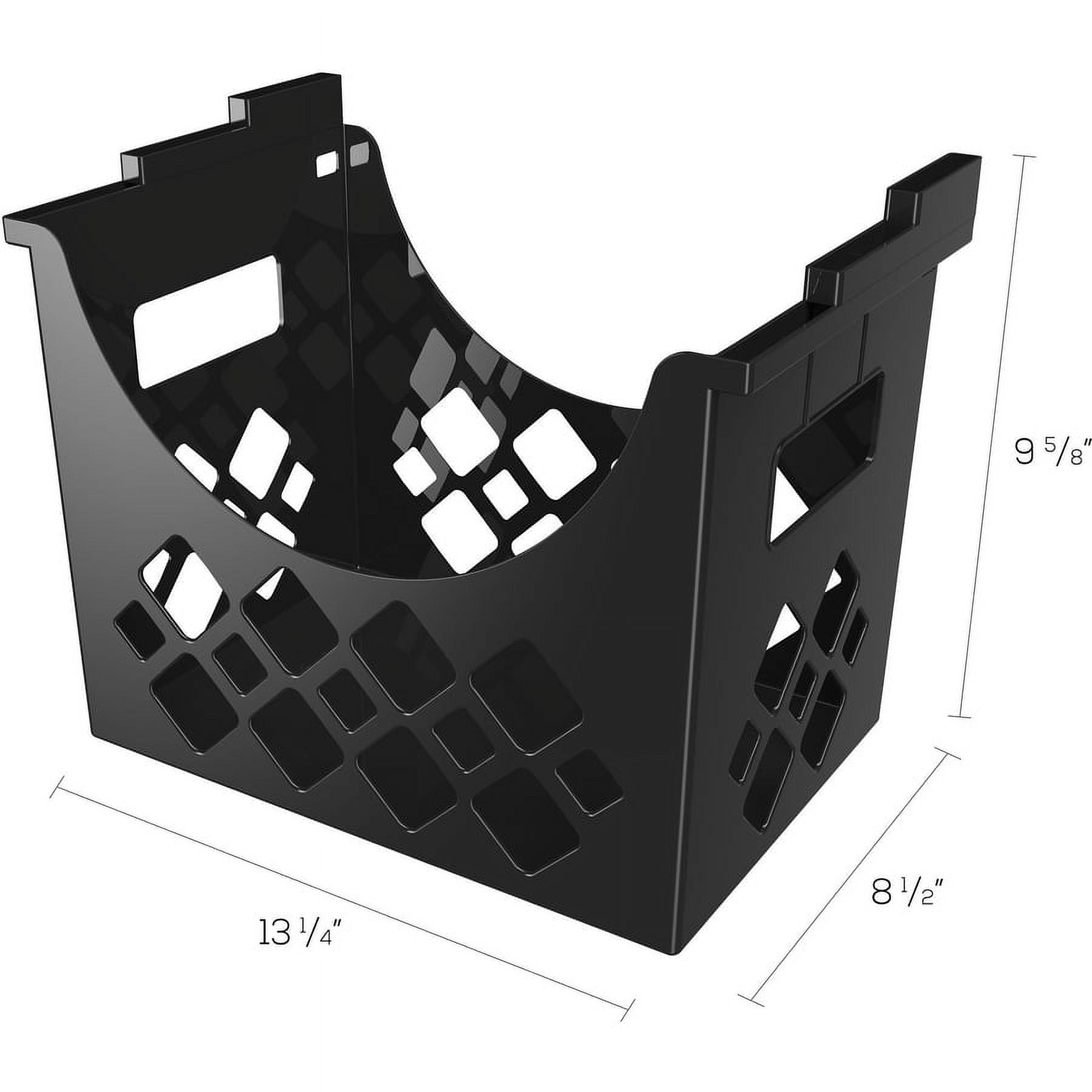 Deflect-O Hanging File Holder 3 Compartments 9.6"x8.5"x13.25" Black 39304