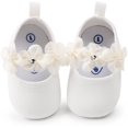 thumbnail image 7 of 2pcs/Set Newborn Baby Girl Princess Mary Jane Shoes Toddler Infant Wedding Dress Flat Shoes with Free Headband, 7 of 7
