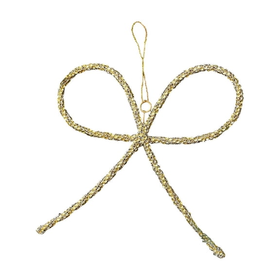 Christmas Bow Ornaments Christmas Metal Bow Ornaments for Christmas Tree Xmas Tree Hanging Decor