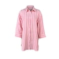 thumbnail image 6 of Zpzdpjkx Women's Striped Button Down Shirt Dress Loose 3/4 Sleeve Oversized Split Hem Casual Mini Dress, 6 of 9