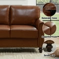 thumbnail image 6 of LeChapitre 80'' Faux Leather Sofa with Storage Seats, Classic 3-Seater Couch with Nailhead Trim, Easy Assembly, Brown, 6 of 7