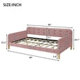 thumbnail image 2 of Twin Size Upholstered Daybed with 4 Support Legs, Pink, 2 of 7