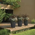 thumbnail image 3 of Crescent Garden Pleat Modern Pleated Indoor and Outdoor Planter 19 in - Caviar Black, 3 of 5
