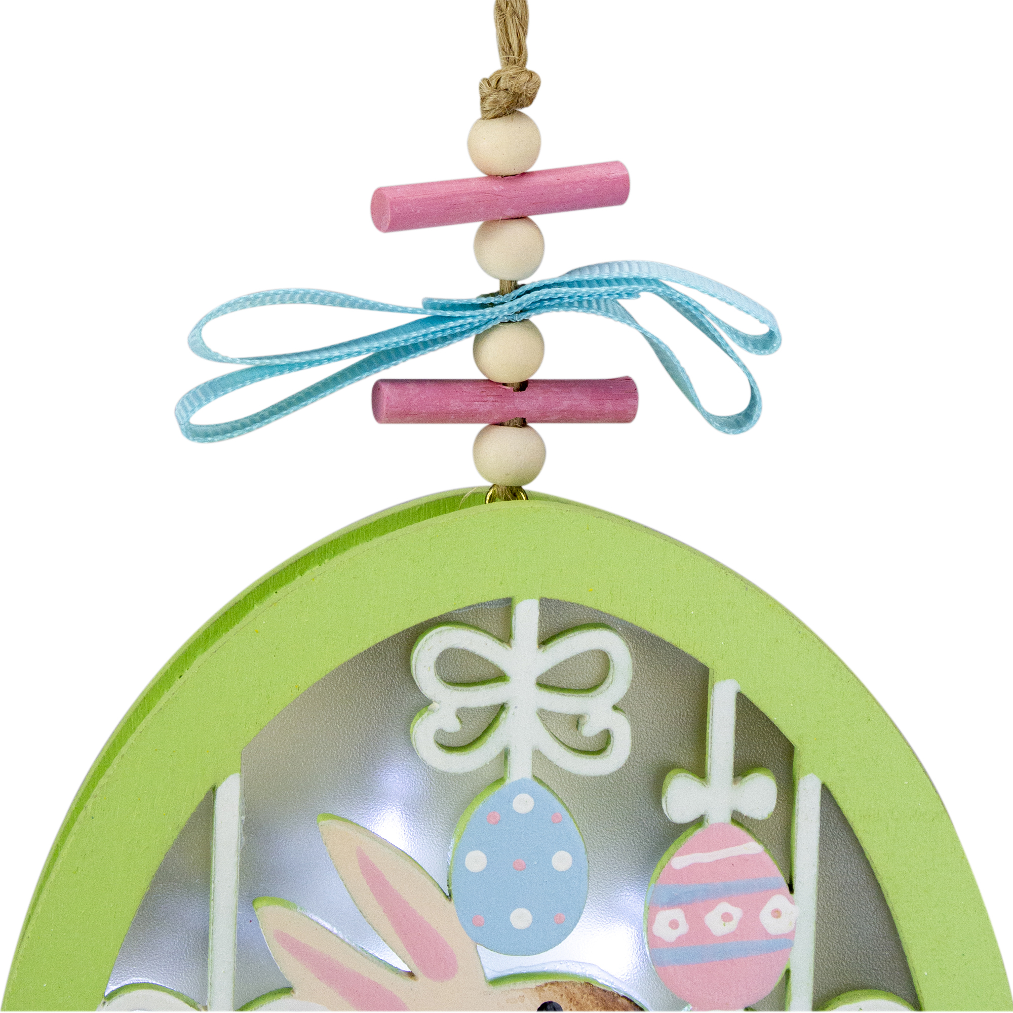 Gallerie II 5.9" Wooden  Easter Eggs and Bunny LED Shadow Box Ornament Battery Operated - image 3 of 3
