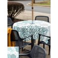 thumbnail image 6 of Square Outdoor Tablecloth with Umbrella Hole Teal Green Octopus Coastal Outside Table Cloth Waterproof Patio Table Cover Nautical Coral Starfish Zipper Tablecloths for Picnic Party Camping 54x54 Inch, 6 of 8