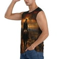 thumbnail image 3 of Picia Western Rainy Desert Cowboy mens Cotton Tank Undershirts , Moisture-wicking Ribbed Tanks, Lightweight Cotton Tank Undershirts-XX-Large, 3 of 8