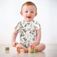 thumbnail image 2 of Woodland Animals Baby Romper Boy Girl Bear Deer Bunny Raccoon Squirrel Short Sleeve Jumpsuit Playsuit One Piece Outfit, 2 of 6