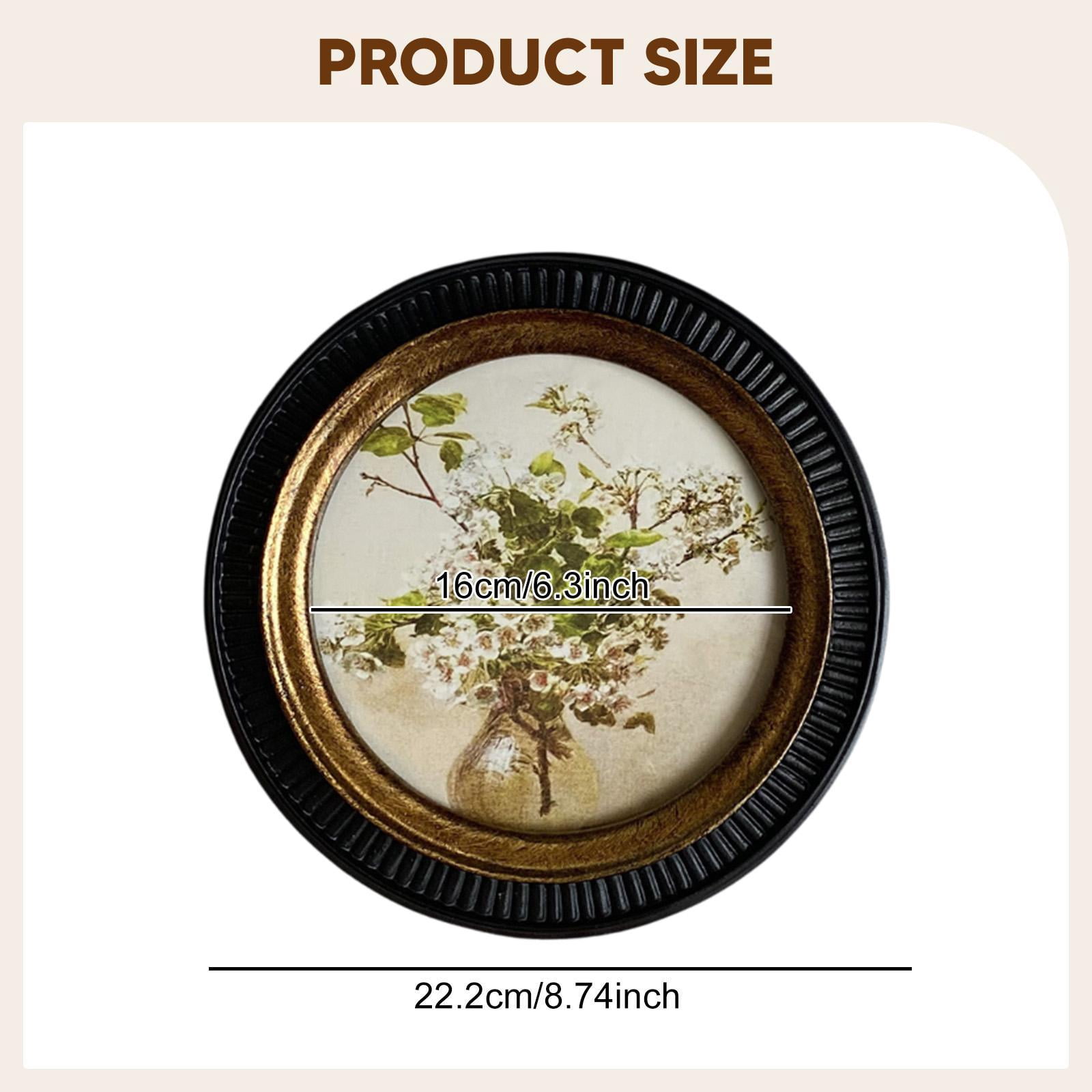 Fiocias Toilet Paper Holder Paper Towel Holder Countertop Round Picture Frame European Retro Resin Frame with Iron Base Suitable for Kitchen Bedroom Office Ho