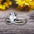 thumbnail image 2 of 8x6mm Oval Cut 2.50 Carat Aquamarine Engagement Ring Set Solid 10K White Gold Promise Ring Bridal Gift, 2 of 5