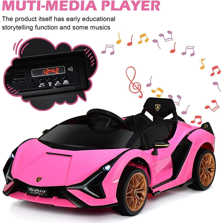  12V Licensed Lamborghini SIAN Electric Car Ride On Toy by  TOBBI,Kids Electric Vehicle for 3-8,Electric Vehicles Battery Powered  Sports Car w/Parent Remote Control,Spring Suspension,LED Lights : Toys &  Games