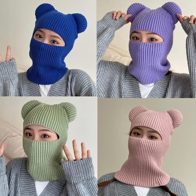 Winter Hat Warm Hooded Scarf Hat Balaclava Knit Skull Beanie  display picture 2