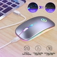 thumbnail image 3 of Miulika Rechargeable Mouse, 2.4G Slim Mute Click Optical with LED Rose Gold Gold, 3 of 8