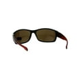 thumbnail image 4 of Xloop Mens Mirror Lens 90s Rectangular Warp Plastic Sport Sunglasses Orange Black Brown, 4 of 4