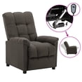 thumbnail image 1 of vidaXL Electric Recliner Chair Taupe Fabric, 1 of 5