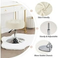 thumbnail image 4 of Wubio Modern Round Faux Fur Vanity Ottoman Stool, Contemporary Makeup Accent Stool for Bedroom Living Room Entryway(Faux Fur-White), 4 of 15