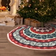 thumbnail image 5 of Daiia Round Design Drawing Merry Christmas Tree Skirt , Xmas Large Lace-up Tree Skirt, Santa Snowflakes Rustic Home Decorations New Year Party Farmhouse Decor-48", 5 of 6
