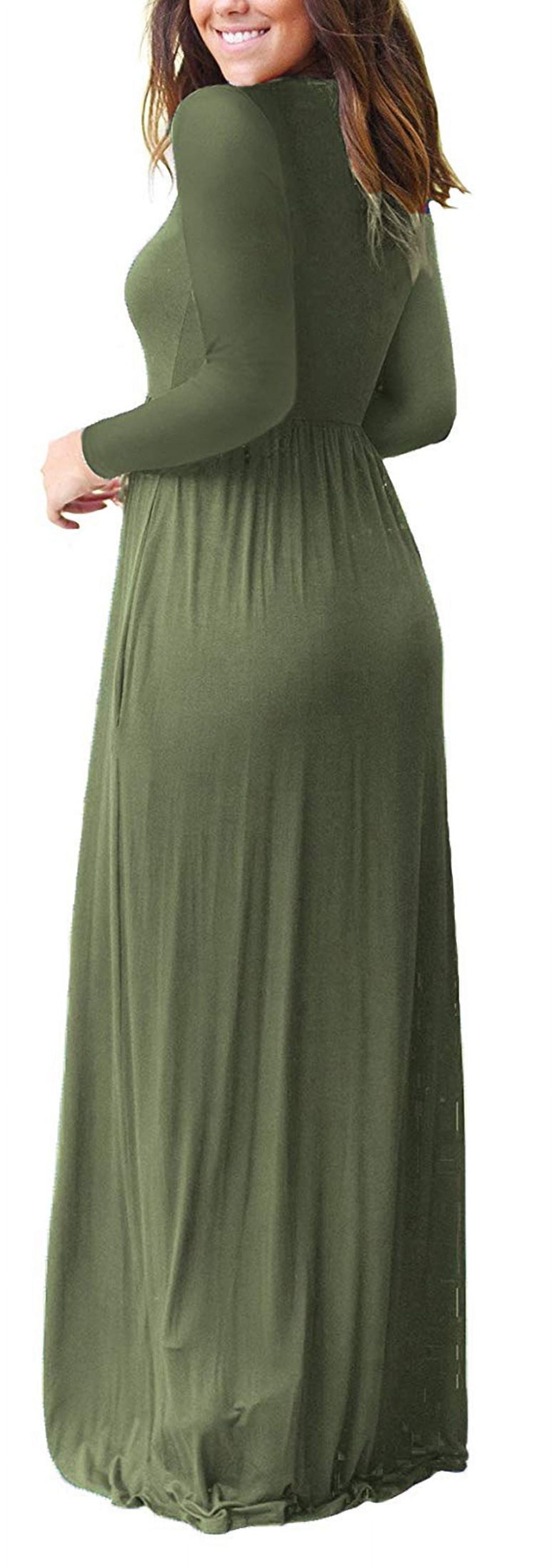 HAOMEILI Women's Long Sleeve Maxi Dress with Pockets photo 3