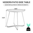thumbnail image 2 of Fionafurn Round Side Table, Metal End Table, Small Patio Coffee Table for Porch Yard Balcony Garden, White, 2 of 7