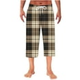 thumbnail image 2 of Handshe Men's Printed Straight Elastic Waist Lounge Pants with Pockets, Casual Comfort Home Sleepwear, 2 of 7