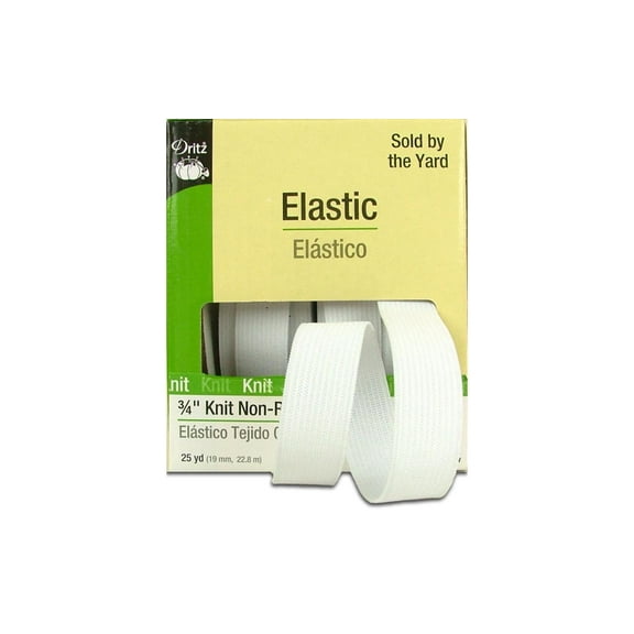 Dritz 3/4" Knit Non-Roll Elastic, White, 25 Yd.