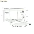 thumbnail image 5 of Kumix Bunk Bed with Trundle, Full XL over Queen Bunk Bed with Full Length Guardrail and Ladder for Teens, Metal Bunk Bed Can Convertible into 2 Beds, 3 in 1 Bunk Bed, Noise-Free, White, 5 of 7
