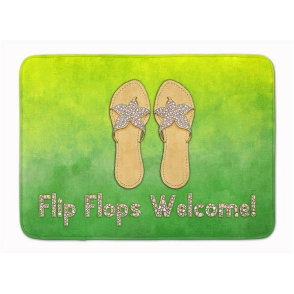 Flip Flops Welcome Machine Washable Memory Foam Mat