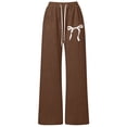 thumbnail image 3 of PMVFHDE Girls Straight Leg Pants Classic Casual Trousers Comfortable Kids Bottoms Everyday Wear Versatile School Outfits Brown,6-7 Years, 3 of 6