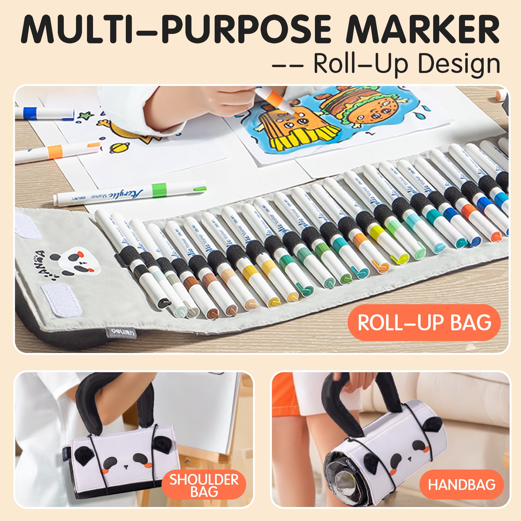 48 Colors Acrylic Paint Markers, Water-Based Acrylic Paint Pens for Rock Painting, Ceramic, Wood, Canvas, Plastic, Glass, Stone, Calligraphy, Card Making, DIY Crafts