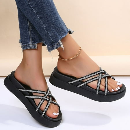 

Vedolay Women Shoes Sandals for Women Sandals Open Toe Mules Backless Block Heels Strappy Shoes Silver 6.5