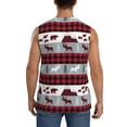 thumbnail image 4 of Kdxio Buffalo Plaid Forest for Men's Muscle T-shirt,Sleeveless for Workout Running Athletic Gym Lounge Casual, 4 of 7