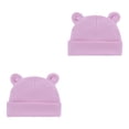 thumbnail image 2 of Minnieouse Gorro para recién nacido, gorros multifuncionales cálidos para niñas y niños, accesorios para gorro infantil, gorros elásticos Púrpura claro 2Conjunto, 2 of 6