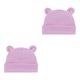 thumbnail image 2 of Minnieouse Gorro para recién nacido, gorros multifuncionales cálidos para niñas y niños, accesorios para gorro infantil, gorros elásticos Púrpura claro 2Conjunto, 2 of 6