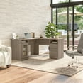 thumbnail image 2 of Bush Furniture Cabot 60" L Shaped Desk with Storage, Ash Gray, 2 of 7