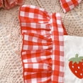thumbnail image 6 of Ketyyh-chn99 Girls Clothes 1st Birthday Girl Gifts Baby Girl Summer Outfit Embroidery Plaid Ruffle Sleeveless Romper Bodysuit Newborn Clothes Headband Size for 12-18 Months,Red, 6 of 6