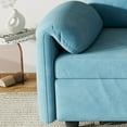thumbnail image 2 of Newest Sofa Showcase,54" Velvet Blue Sofa Bed – A Dual-Purpose Living Room Gem with a Retractable Bed Option,Blue, 2 of 8