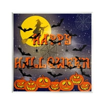 Stupell Industries Halloween Witch Scene Holiday Painting Unframed Art Print Wall Art, 12 x 12