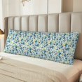 thumbnail image 4 of KLL Ultra Soft Microfiber Body Pillow Cover/Pillowcases 20"x54" with Hidden Zipper Closure-Floral In Blue, 4 of 5